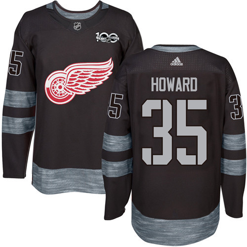 Adidas Red Wings #35 Jimmy Howard Black 1917-100th Anniversary Stitched NHL Jersey - Click Image to Close